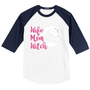 Wife Mom Witch Witch Halloween Costume Gift Baseball Sleeve Shirt