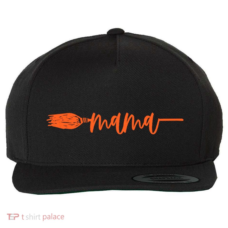 Witchy Mama Witch Broomstick Mom Halloween Spooky Season Gift Wool Snapback Cap