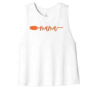 Witchy Mama Witch Broomstick Mom Halloween Spooky Season Gift Women's Racerback Cropped Tank