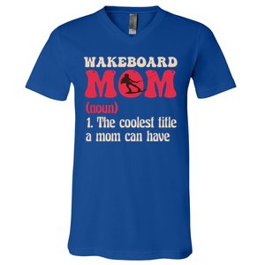 Wakeboard Mom Water Surfing Boating Skiing Wakeboarding Gift V-Neck T-Shirt