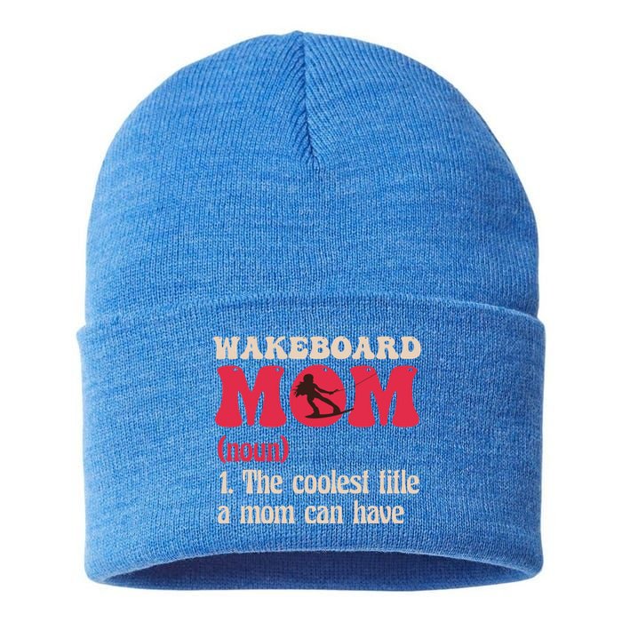 Wakeboard Mom Water Surfing Boating Skiing Wakeboarding Gift Sustainable Knit Beanie