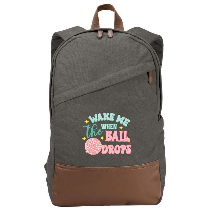 Wake Me When The Ball Drops New Year Eve 2024 Gift Cotton Canvas Backpack