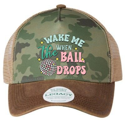 Wake Me When The Ball Drops Retro Happy New Year Meaningful Gift Legacy Tie Dye Trucker Hat