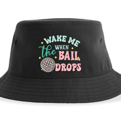 Wake Me When The Ball Drops Retro Happy New Year Meaningful Gift Sustainable Bucket Hat