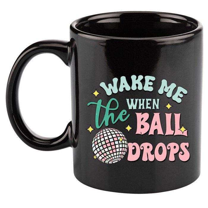 Wake Me When The Ball Drops Retro Happy New Year Meaningful Gift 11oz C Handle Ceramic Mug