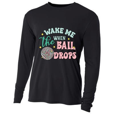 Wake Me When The Ball Drops Retro Happy New Year Meaningful Gift Cooling Performance Long Sleeve Crew