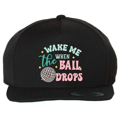 Wake Me When The Ball Drops Retro Happy New Year Meaningful Gift Wool Snapback Cap