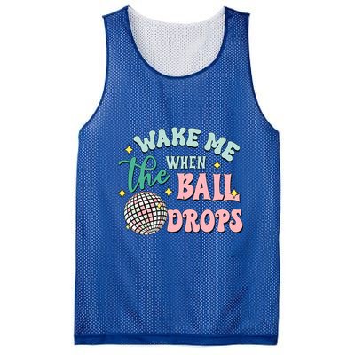 Wake Me When The Ball Drops Retro Happy New Year Meaningful Gift Mesh Reversible Basketball Jersey Tank