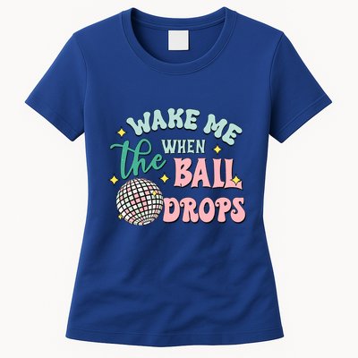 Wake Me When The Ball Drops Retro Happy New Year Meaningful Gift Womens T-Shirt