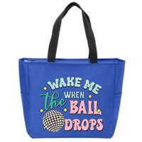 Wake Me When The Ball Drops Retro Happy New Year Meaningful Gift Zip Tote Bag