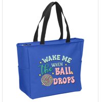 Wake Me When The Ball Drops Retro Happy New Year Meaningful Gift Zip Tote Bag