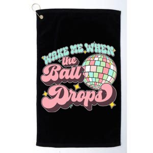 Wake Me When The Ball Drops Happy New Year 2024 Gift Platinum Collection Golf Towel