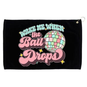 Wake Me When The Ball Drops Happy New Year 2024 Gift Grommeted Golf Towel