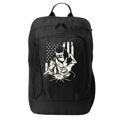 Welder Metal Worker Welding Blacksmithing July 4 US Flag City Backpack