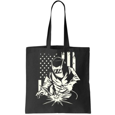 Welder Metal Worker Welding Blacksmithing July 4 US Flag Tote Bag