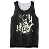 Welder Metal Worker Welding Blacksmithing July 4 US Flag Mesh Reversible Basketball Jersey Tank