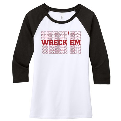 Wreckem Mirror Women's Tri-Blend 3/4-Sleeve Raglan Shirt