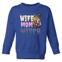 Wife Mom Witch Design Halloween Witch Gift Toddler Sweatshirt