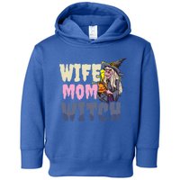 Wife Mom Witch Design Halloween Witch Gift Toddler Hoodie