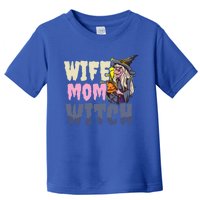 Wife Mom Witch Design Halloween Witch Gift Toddler T-Shirt