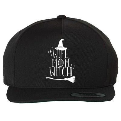 Wife Mom Witch Funny Halloween Funny Gift Wool Snapback Cap