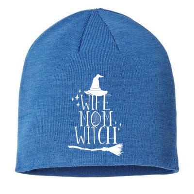 Wife Mom Witch Funny Halloween Funny Gift Sustainable Beanie