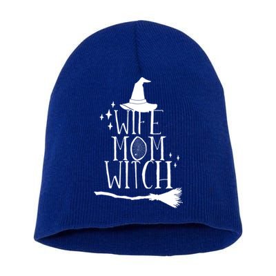 Wife Mom Witch Funny Halloween Funny Gift Short Acrylic Beanie