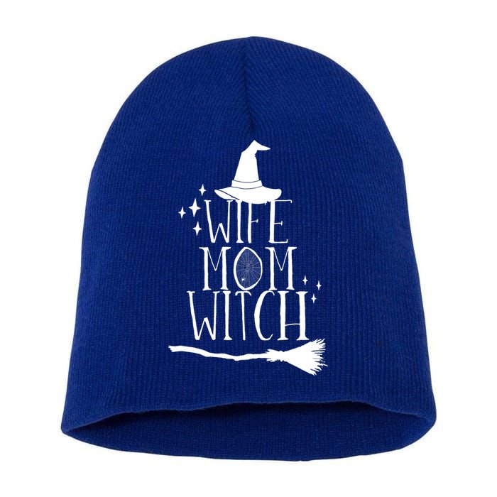 Wife Mom Witch Funny Halloween Funny Gift Short Acrylic Beanie