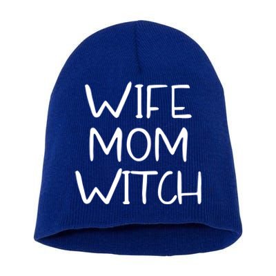 Wife Mom Witch Halloween Wicca Witchcraft Great Gift Short Acrylic Beanie