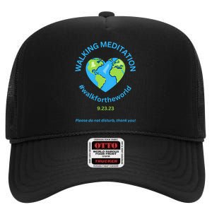 Walking Meditation World Meditation In Progress Walking Me High Crown Mesh Back Trucker Hat