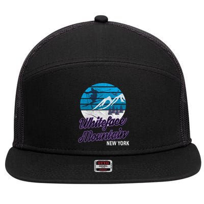 Whiteface Mountain Wilmington Ny Usa Skiing Snowboarding Gift 7 Panel Mesh Trucker Snapback Hat