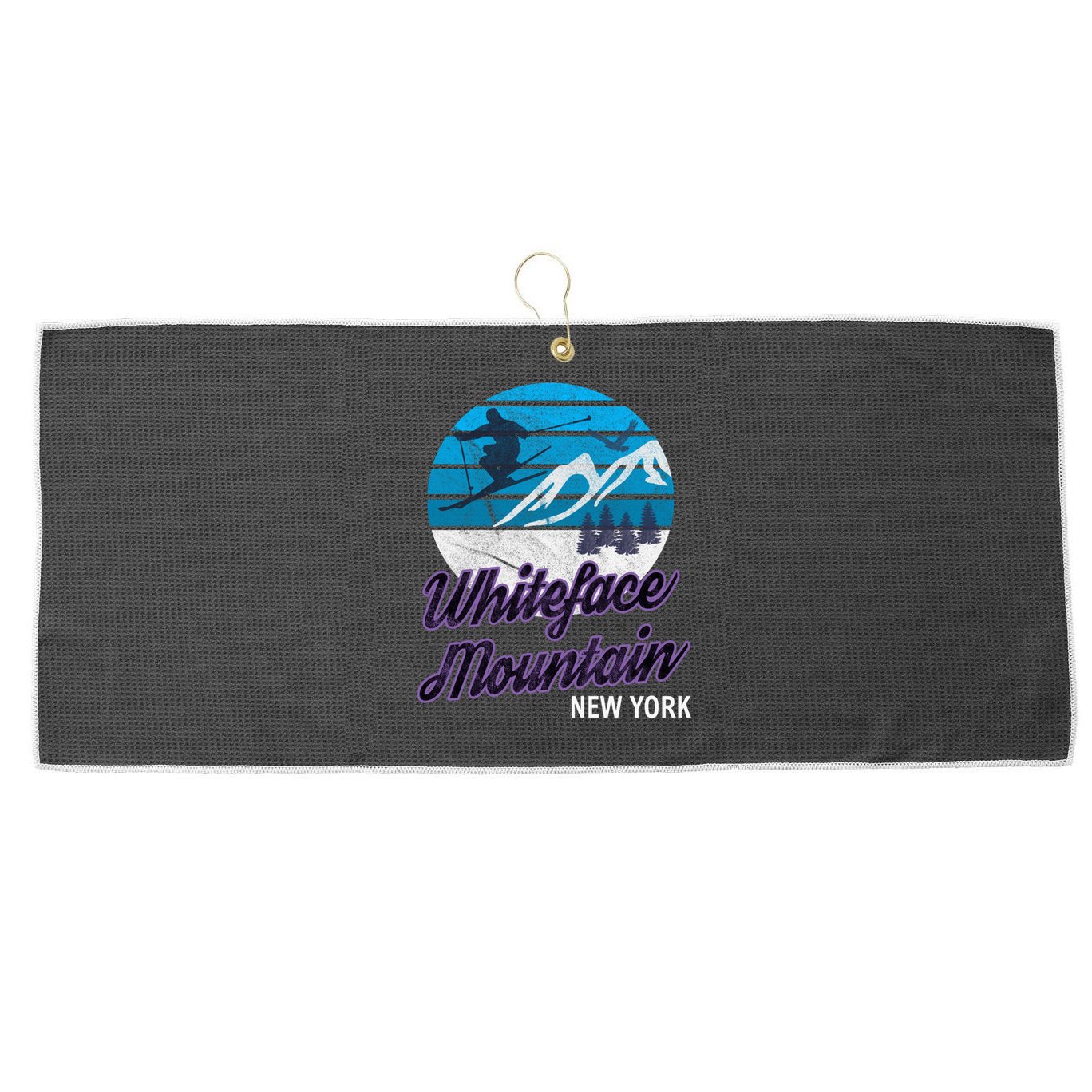 Whiteface Mountain Wilmington Ny Usa Skiing Snowboarding Gift Large Microfiber Waffle Golf Towel