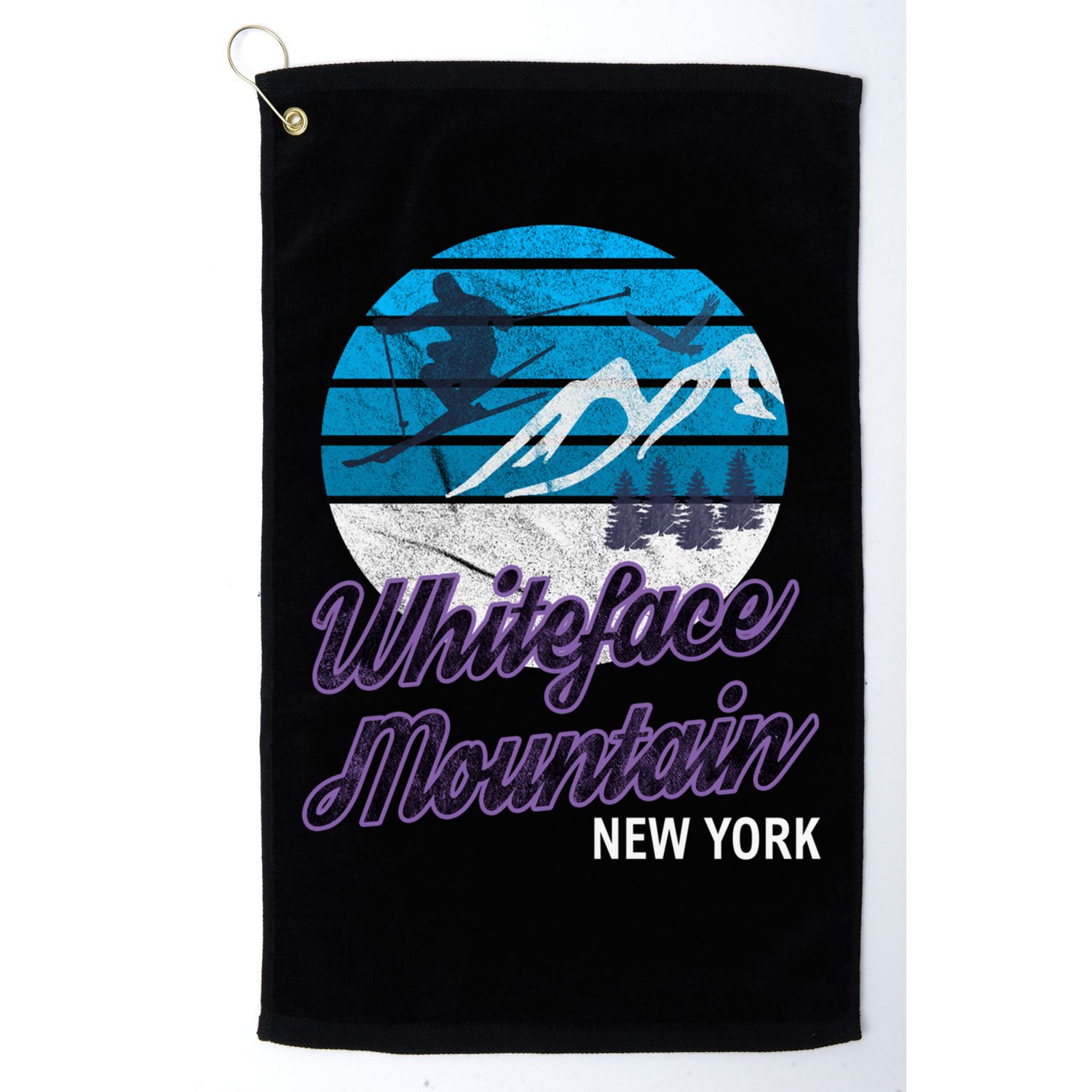Whiteface Mountain Wilmington Ny Usa Skiing Snowboarding Gift Golf Towel