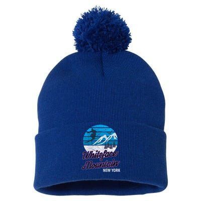 Whiteface Mountain Wilmington Ny Usa Skiing Snowboarding Gift Pom Pom 12in Knit Beanie