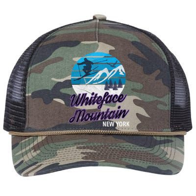 Whiteface Mountain Wilmington Ny Usa Skiing Snowboarding Gift Retro Rope Trucker Hat Cap