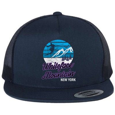 Whiteface Mountain Wilmington Ny Usa Skiing Snowboarding Gift Flat Bill Trucker Hat