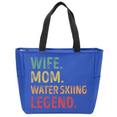 Wife Mom Water Skiing Legend Gift Zip Tote Bag