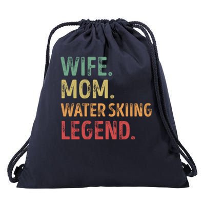 Wife Mom Water Skiing Legend Gift Drawstring Bag