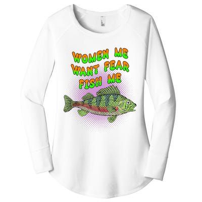 Women Me Want Fear Fish Me Women's Perfect Tri Tunic Long Sleeve Shirt