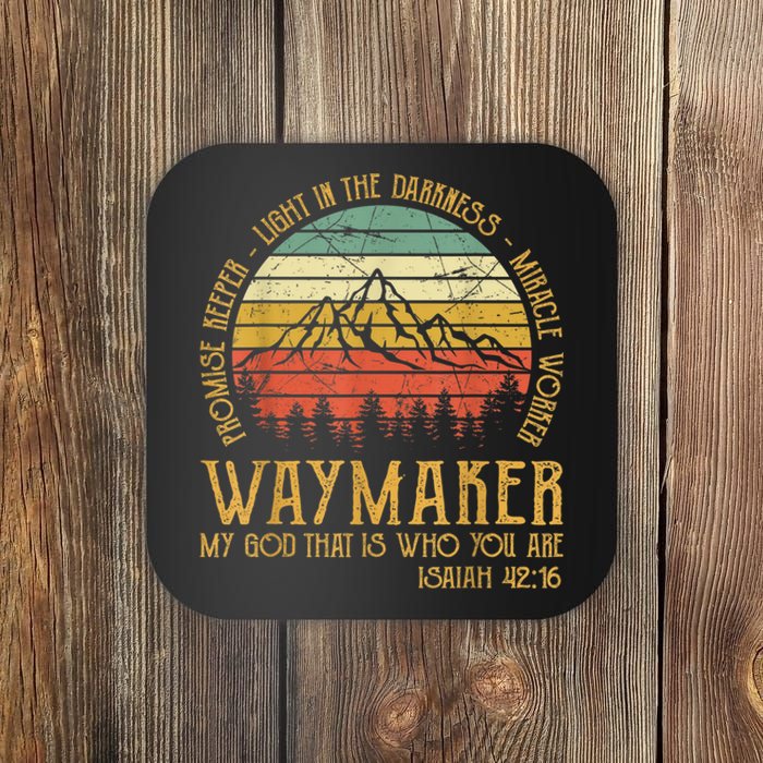 Waymaker Miracle Worker Promise Keeper Christian Coaster