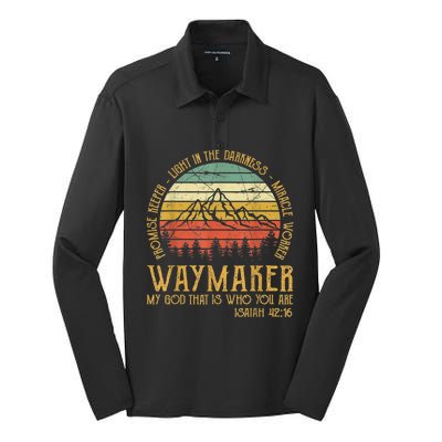 Waymaker Miracle Worker Promise Keeper Christian Silk Touch Performance Long Sleeve Polo