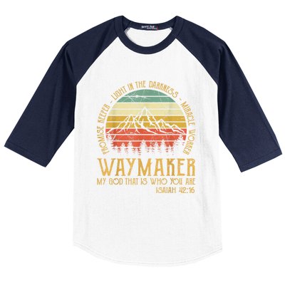 Waymaker Miracle Worker Promise Keeper Christian Baseball Sleeve Shirt