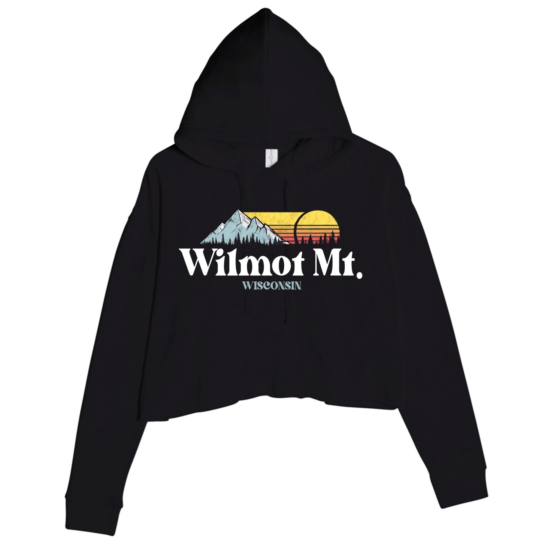 Wilmot Mountain Wisconsin Ski Trip Snowboarding Slopes Cute Gift Crop Fleece Hoodie
