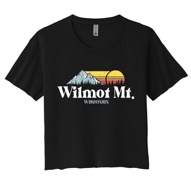 Wilmot Mountain Wisconsin Ski Trip Snowboarding Slopes Cute Gift Crop Top