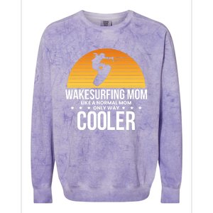 Wakesurf Mom Wakeboard Wakeboarding Wakeboarder Surfing Gift Colorblast Crewneck Sweatshirt