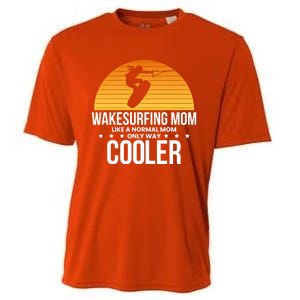 Wakesurf Mom Wakeboard Wakeboarding Wakeboarder Surfing Gift Cooling Performance Crew T-Shirt