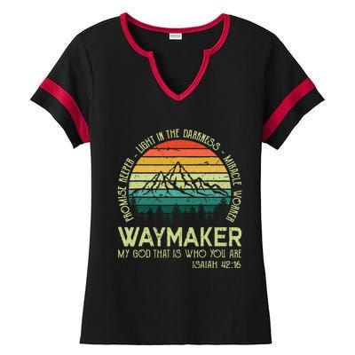 Waymaker Miracle Worker Promise Keeper Christian Apparel Ladies Halftime Notch Neck Tee