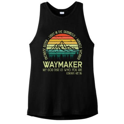 Waymaker Miracle Worker Promise Keeper Christian Apparel Ladies PosiCharge Tri-Blend Wicking Tank