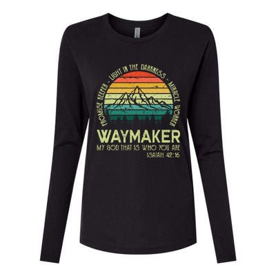 Waymaker Miracle Worker Promise Keeper Christian Apparel Womens Cotton Relaxed Long Sleeve T-Shirt