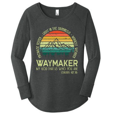 Waymaker Miracle Worker Promise Keeper Christian Apparel Women's Perfect Tri Tunic Long Sleeve Shirt